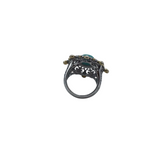 .925 PEARLS GEMSTONE RING SILVER TUR 8