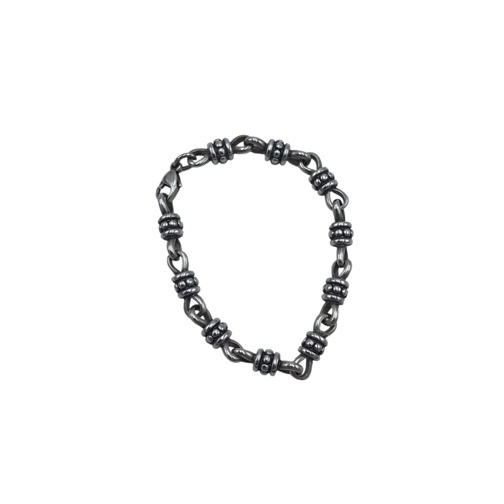 JAMES AVERY RETIRED BEADED LINK BRACELET SILVER