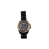 CHARLES-HUBERT RET$859 STAINLESS STILL WATCH BLACK SILVER