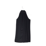 SILK SLEEVELESS TIE NECK DESIGNER DRESS BLACK XSMALL