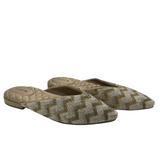 BIRDIES BEADED POINTY MULE SHOES GOLD CREME 9