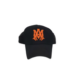 AMIRI RET$330 TRUCKERS HAT MEN ACCESSORIES BLACK ORANGE