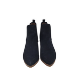 RET$298 SUEDE BOOTIE DESIGNER BOOTS BLACK 8M