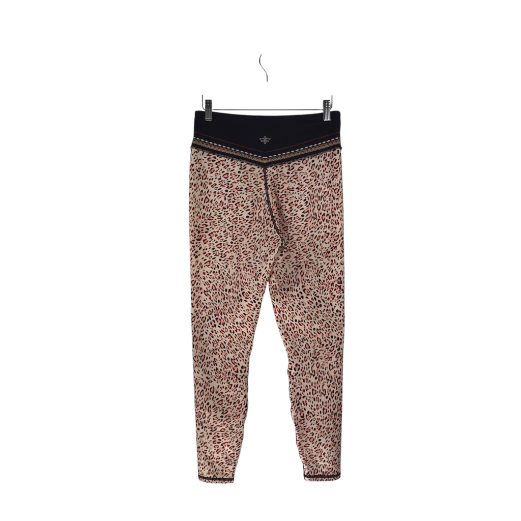 JOHNNY WAS ANIMAL PRINT LEGGING DESIGNER PANT CREME BLACK MEDIUM