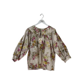 JOHNNY WAS NWT$185 FLORAL LONG SLEEVE DESIGNER TOP CREAM MULTI XLARGE