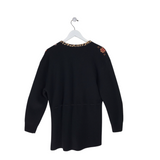 JOHNNY WAS RET$368 EMBROIDERED OPEN DESIGNER CARDIGAN BLACK BROWN LARGE