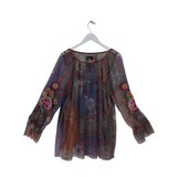 BIYA 2PC MESH EMBROIDERED LONG SLEEVE DESIGNER TOP MULTI 1X