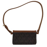 MICHAEL KORS MINI LEATHER MONOGRAM BELTBAG HANDBAG BROWN