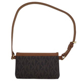 MICHAEL KORS MINI LEATHER MONOGRAM BELTBAG HANDBAG BROWN