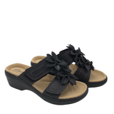 CLARKS FLOWER SANDAL SHOES BLACK 5.5