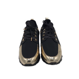 VINCI RET$689 LACE UP SNEAKERS MEN SHOE BLACK GOLD 12.5