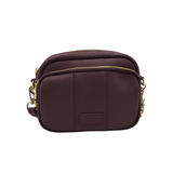 POM POM LONDON 3 INTERCHANGEABLE STRAPS HANDBAG MAROON