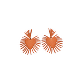 STMT HEART EARRINGS ORANGE