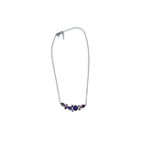 TOUCHSTONE CRYSTAL MULTI CRYSTALS NECKLACE SILVERTONE PURPLE