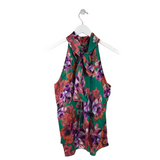 MISA HALTER DESIGNER TOP GREEN PEACH MEDIUM