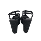 YSL "TRIBUTE" 135 MM ESPADRILLE WEDGE LUXE SHOES BLACK 38