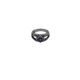 .925 AMETHYST MARCASITE RING SILVER PURPLE 8