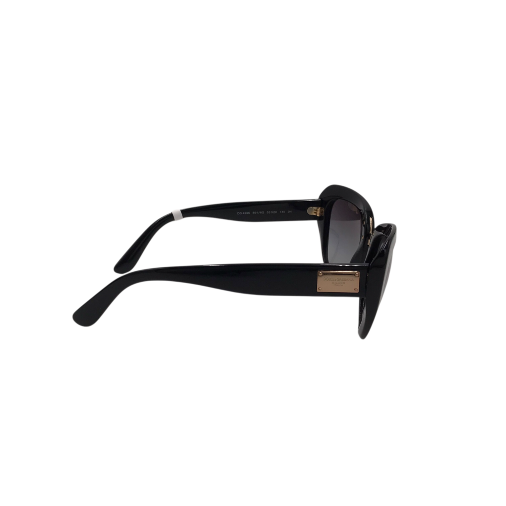DOLCE & GABBANA DG 4296 THICK FRAME LUXE SUNGLASSES BLACK