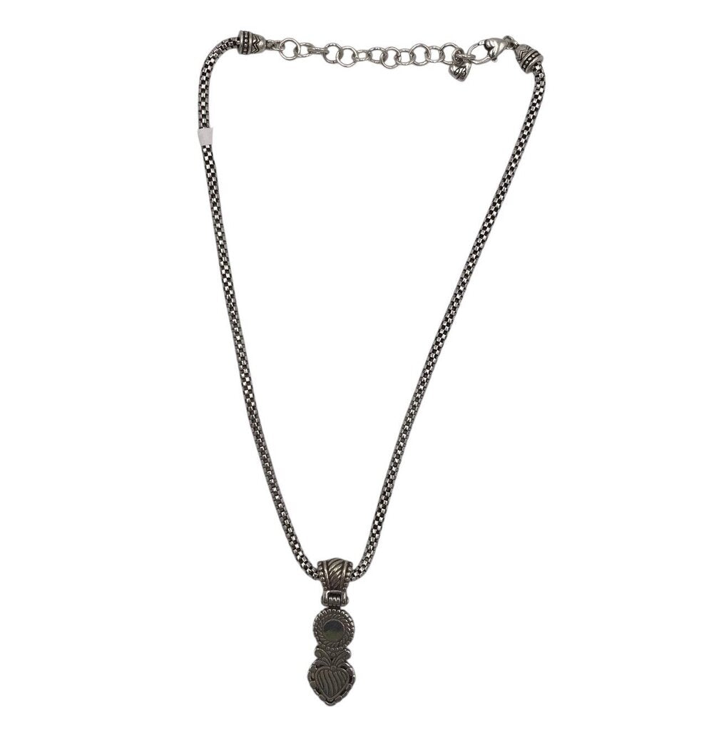 BRIGHTON HEART DANGLE PENDANT NECKLACE SILVERTONE