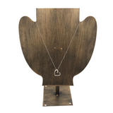 .925 FLOATING HEART RHINESTONES NECKLACE SILVER