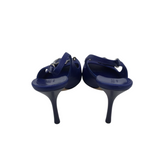 GUCCI SLINGBACK HORSEBIT DETAIL PUMP LUXE SHOES BLUE 38