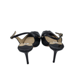 JIMMY CHOO NOVA SLINGBACK PATENT PEEP TOE LUXE SHOES BLACK 38.5