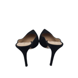 GIANVITO ROSSI RET$670 SUEDE MULES DESIGNER SHOES BLACK
