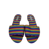 TABITHA SIMMONS RAINBOW SLIDES SHOES RED BLUE 7