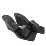 RET$350 WEDGE DESIGNER SHOES BLACK 8