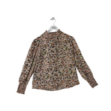 SANCTUARY FLORAL LONG SLEEVE TOP PEACH BLACK SMALL