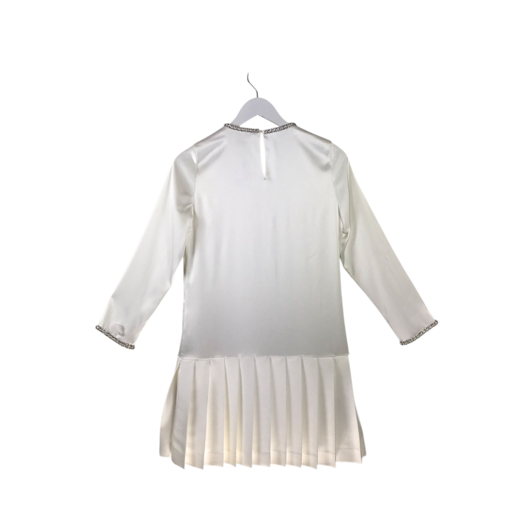 SANDRO NWT$520 PEARL TRIM DESIGNER DRESS WHITE 2