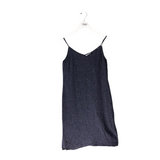 EQUIPMENT FEMME SILK SLEEVELESS DESIGNER DRESS NAVY PURPLE SMALLP