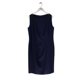 ST JOHN SLEEVELESS DESIGNER DRESS NAVY 16