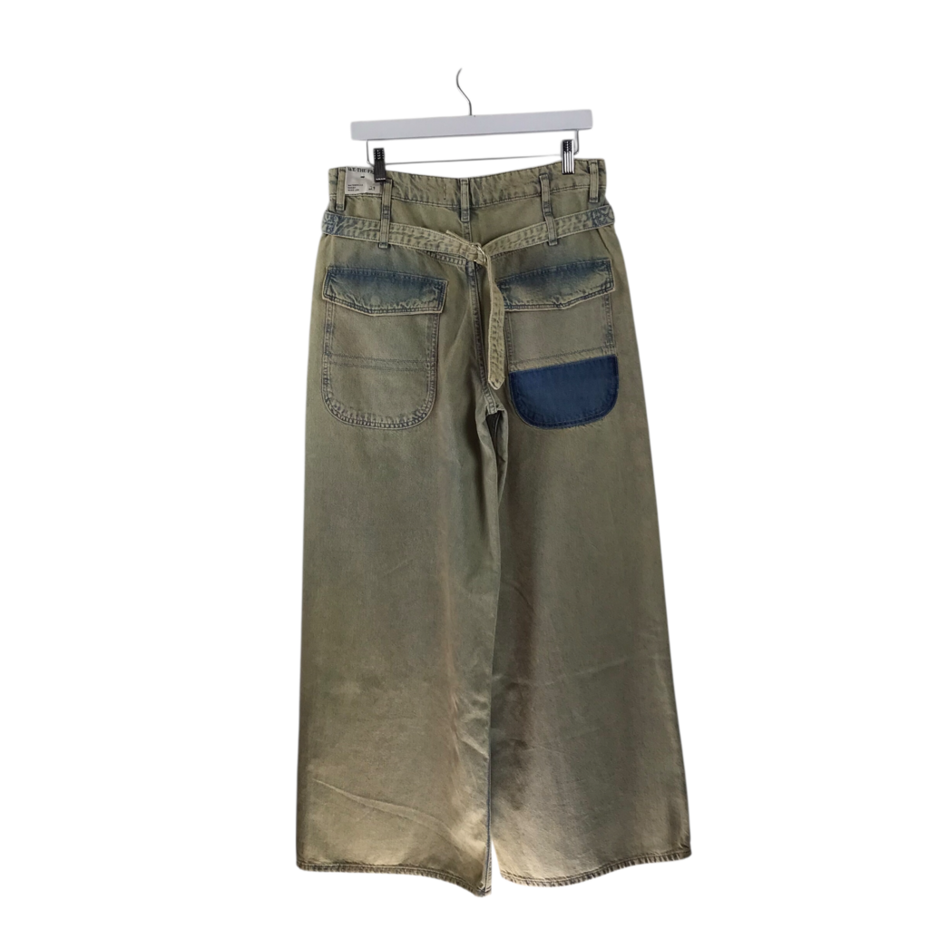 WE THE FREE RET$148 WIDE LEG JEANS YELLOW BLUE 29