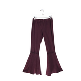 KNIT FLARE LEG PANT MAROON SMALL