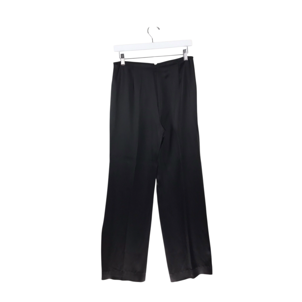 CARMEN MARC VALVO SATIN WIDE LEG DESIGNER PANT BLACK 6