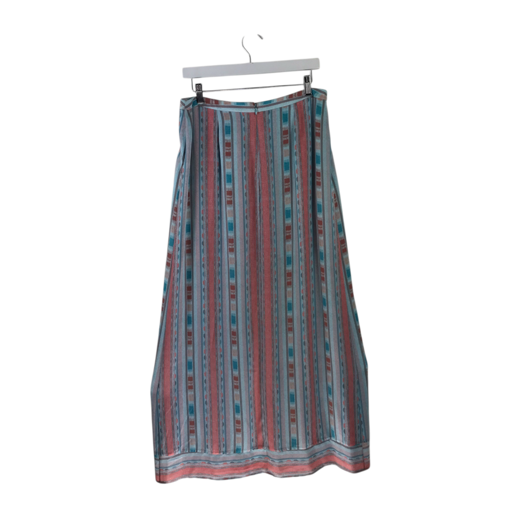 HI-LOW MAXI DESIGNER SKIRT BLUE PINK MEDIUM