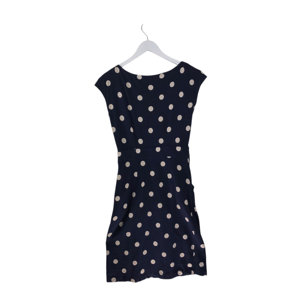 BODEN SLEEVELESS DOTS DRESS NAVY WHITE 2R