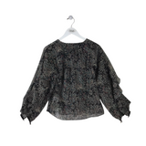 JOIE LONG SLEEVE TOP BLACK GREEN SMALL