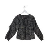 JOIE LONG SLEEVE TOP BLACK GREEN SMALL