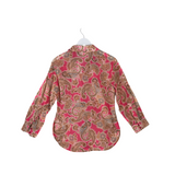 FINLEY LONG SLEEVE DESIGNER BLOUSE PINK GRAY SMALL