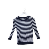 THEORY STRIPE 3/4 SLEEVE DESIGNER TOP NAVY WHITE P