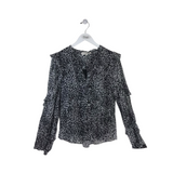 HALE BOB LONG SLEEVE DESIGNER TOP BLACK WHITE SMALL