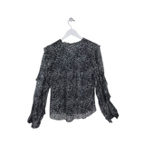 HALE BOB LONG SLEEVE DESIGNER TOP BLACK WHITE SMALL