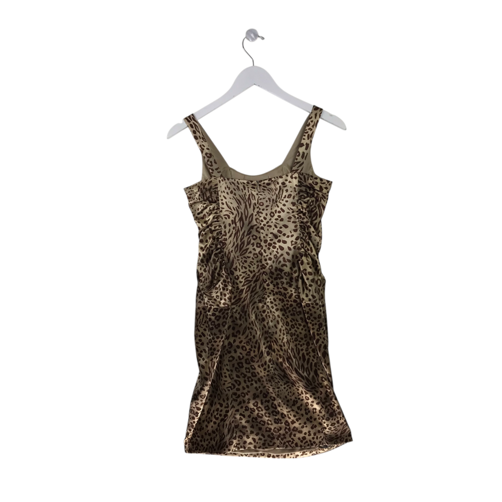 DAVID MEISTER ANIMAL PRINT DRESS TAN BROWN 6