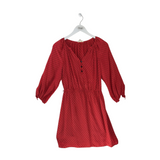 SHOSHANNA SILK 3/4 SLEEVE DESIGNER DRESS RED BLACK 2