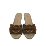 VERONICA BEARD ESPADRILLE WEDGE SLIDE SHOES BROWN 7.5M