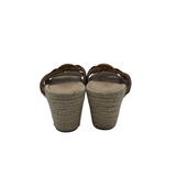 VERONICA BEARD ESPADRILLE WEDGE SLIDE SHOES BROWN 7.5M