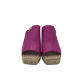 KARL LAGERFELD PARIS ESPADRILLE WEDGE SANDAL SHOES MAGENTA 7M
