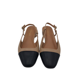 MADDEN GIRL SLINGBACK PUMP SHOES TAN BLACK 7M